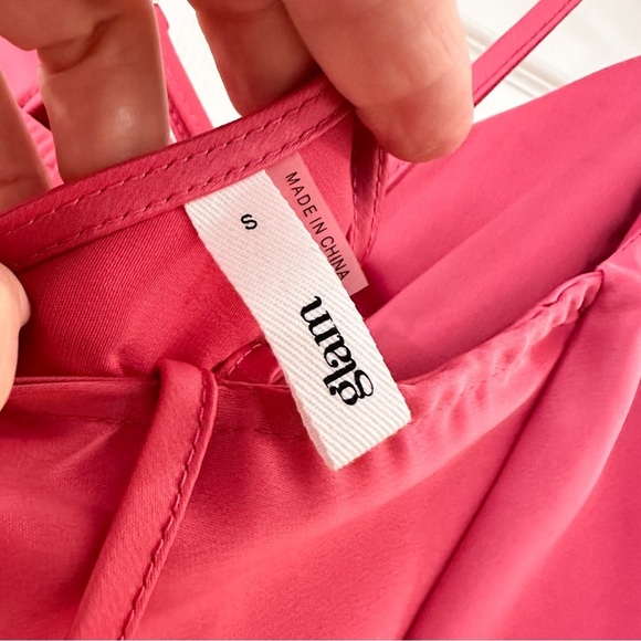 NWOT Glam Cowl neck Satin Maxi Slip Dress Pink sz Small - Picture 7 of 7